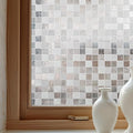 Window Privacy Film Decorative for Front Door, Bathroom Static Cling Stained by OHTMERU
