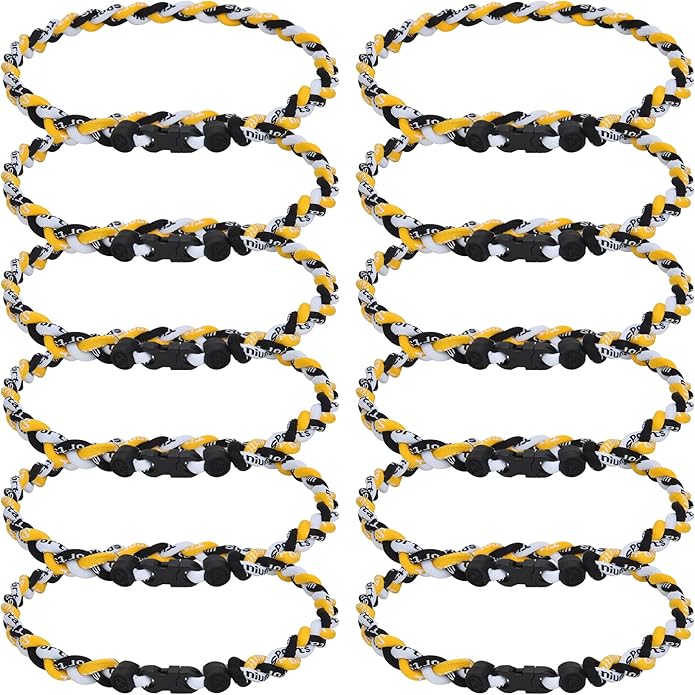 12Pack Baseball Necklaces for Boys, 18inches Braided Rope Tornado Titanium Sports Necklaces, Ideal for Baseball Team Gifts, Party Favors, Baseball Accessories Drip，Multi-Color