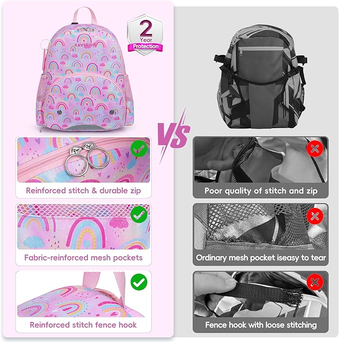 KAVIGOR Youth Tball Baseball Backpack, Lightweight Softball Bag with Shoes Compartment & Name Tag, Reinforced Zippers & Seams