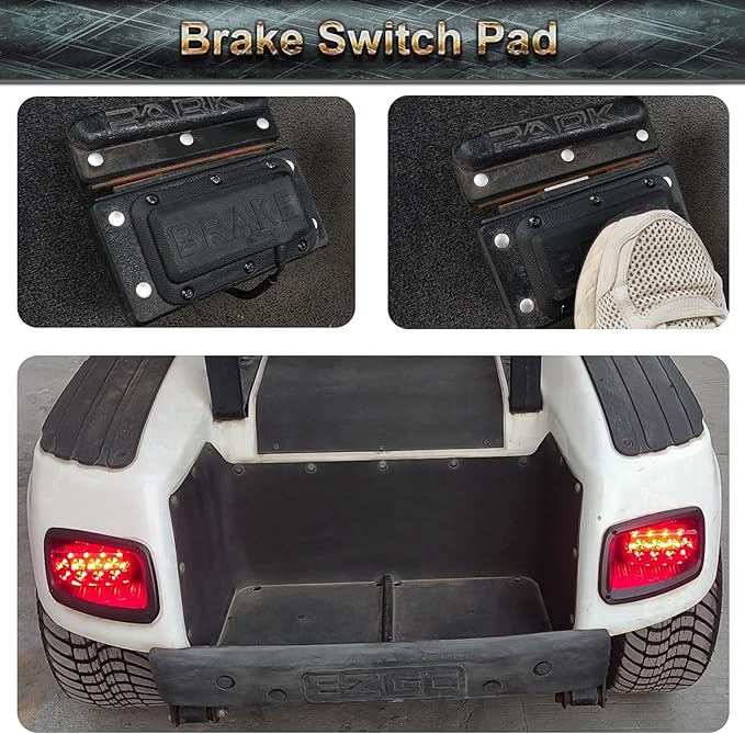 Golf Cart Deluxe Light Kit for EZGO TXT,12V Street Legal Golf Cart Upgrade Headlights Taillights Kit for EZGO TXT Led Light 1996-2013 with Turn Signals Hazard Light Switch Horn Brake Pad