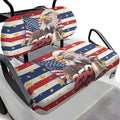Bulopur 250 Years American Golf Cart Towel Seat Cover Non-Slip Breathable Golf Cart Cushion Cover and Backrest Cover 2 Pack Golfcart Accessory for Golfer Gifts
