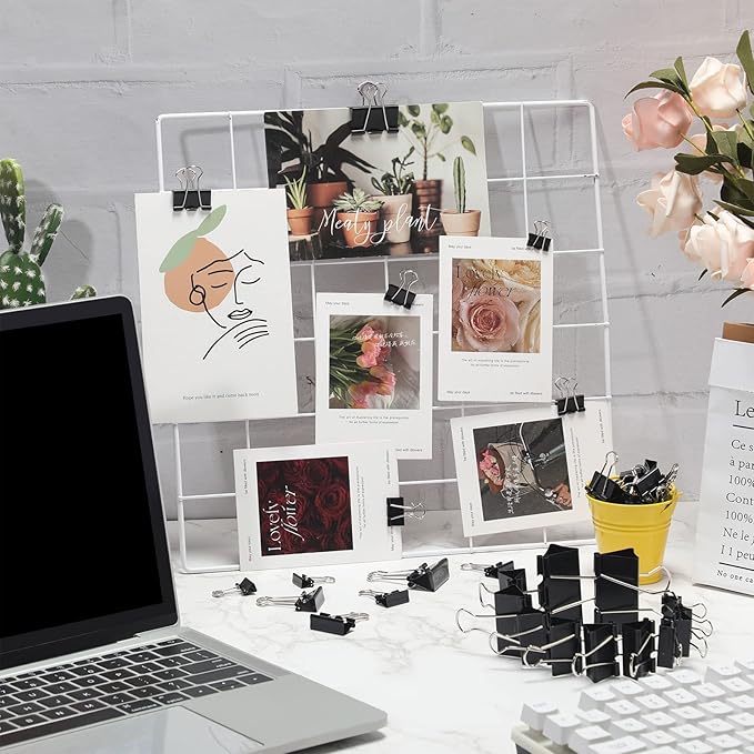 Yexiya 1000 Pcs Binder Clips Bulk Assorted Sizes Black Paper Clips Small Binder - Image 4