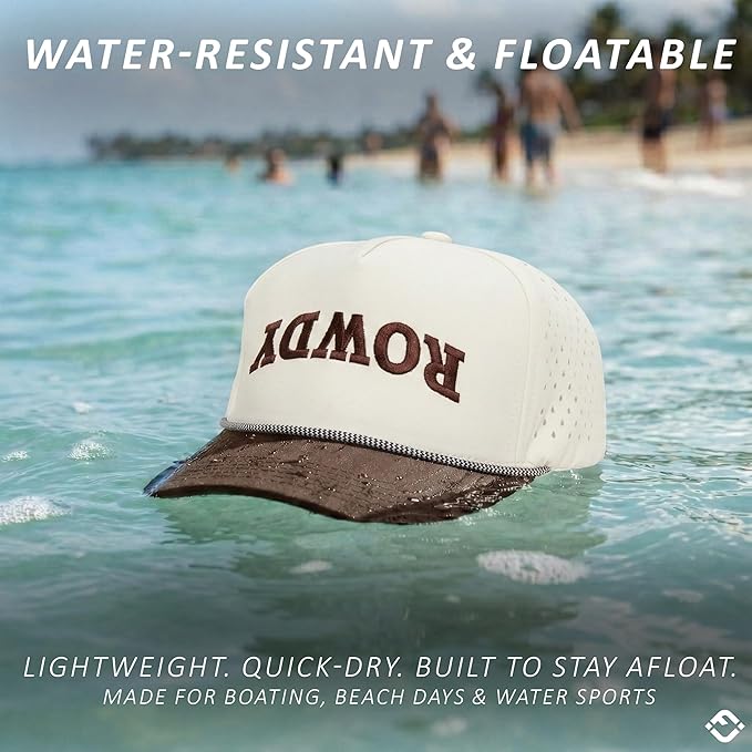 Funky Junque Performance Waterproof Golf Rope Hat – Cool Breathable Workout 5 Panel Snapback Cap for Men