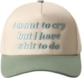 MIRMARU Two-Tone Vintage Canvas Trucker Hats for Men & Women, Adjustable Size Baseball Caps with Trendy Embroidered Design