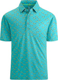 SAMERM Golf Shirts for Men Super Stretch Jacquard Dry Fit Golf Polo Moisture Wicking Short Sleeve Polo Shirts for Men