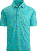 SAMERM Golf Shirts for Men Super Stretch Jacquard Dry Fit Golf Polo Moisture Wicking Short Sleeve Polo Shirts for Men
