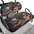 Yewatlles Eagle with American Flag Club Car Seat Covers, Golf Cart Seat Covers for Club Car Printed Ordinary Seat Casual Comfortable/Breathable