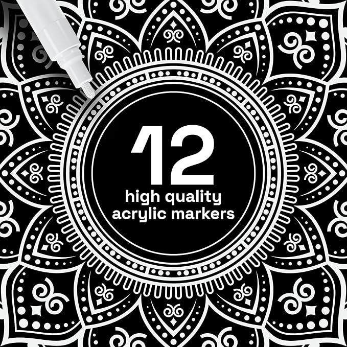 ARTISTRO 12 White Paint Pens for Rock Painting, Scrapbooking, DIY Craft Making - Image 2