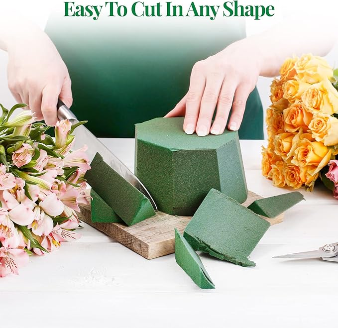 Noe & Malu 8 Pcs Floral Foam Blocks Florist Flower Foam Green Bricks Applied - Image 4