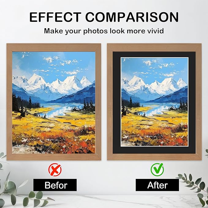 Prudiut 15 Pack 8x10 Black Picture Mats, Frame Mattes - Image 3