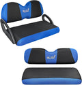 Golf Cart Seat Covers Front and Rear Set Fit for Club Car Precedent Club Car Tempo Yamaha G29 Front Seat Cushion and Aftermarket Universal Back Seat Cushion Covers Black&Blue