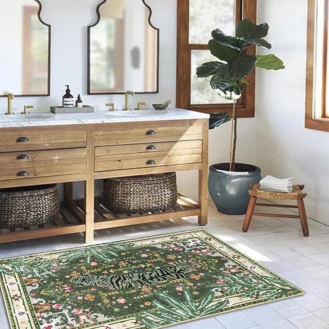Oriental Tropical Entryway Rugs Washable - Image 2