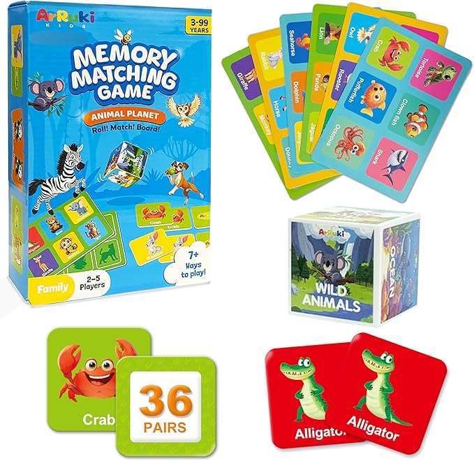 72 PCS Animals Memory Matching Game by ArRuKiKIDS