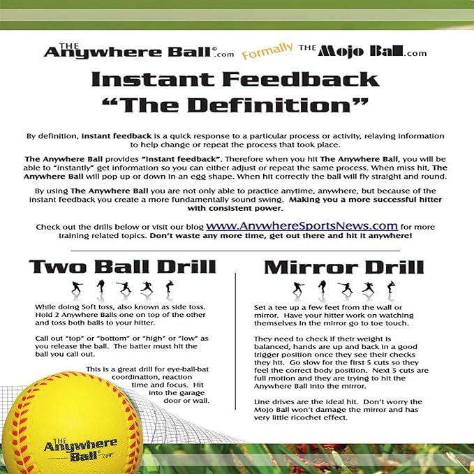 The Anywhere Ball Baseball & Softball Foam Training Ball (6 Pack Bundle)