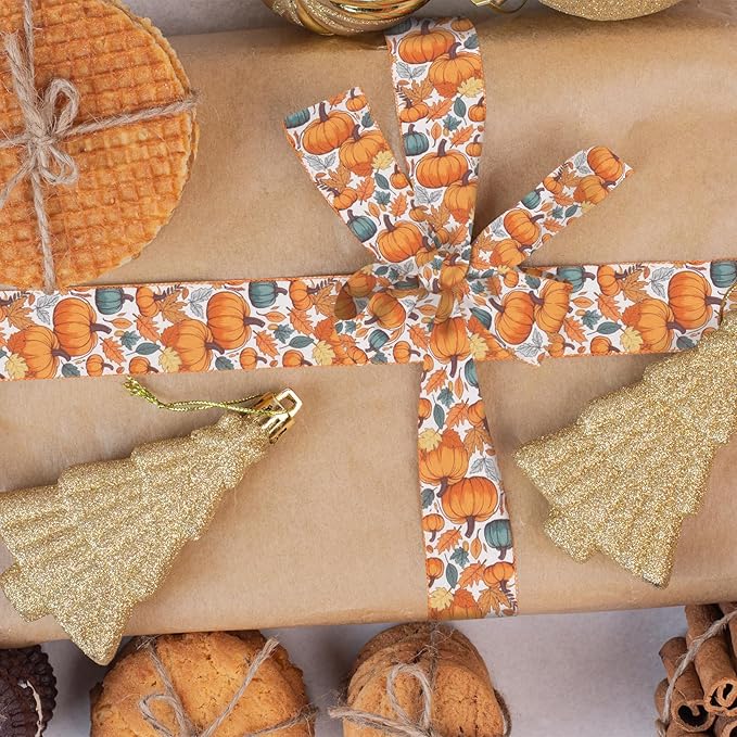 2 Rolls Fall Pumpkin Craft Ribbons - Image 4