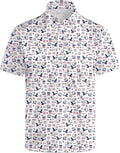 Golf Polo Shirts for Men Funny Print Short Sleeve Golf Shirts Performance Golf Polos