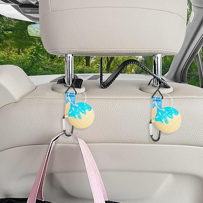 Eyourlife Dugout Organizer Fence Hook Baseball Softball Gift for Bag Backpack Glove Helmet Drinking Bottle Hanging with Name Luggage Tags Charms Team Gift for Coach Mom 2set blue ice cream drip 1 hook