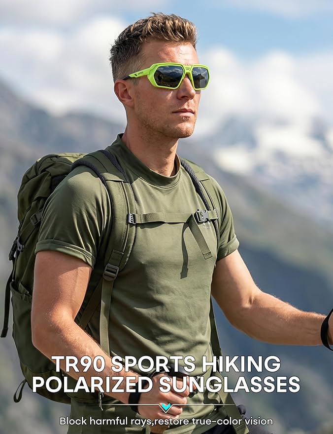 ATTCL Sports Polarized Sunglasses for Men: Womens UV400 Protection, Lightweight Wrap Around TR90 Frame for Fishing Golf