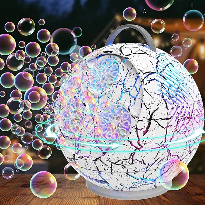 Bubble Machine for Kids Toddlers, 45°/360° Rotatable Spherical Bubble Maker Toy by IFLOVE