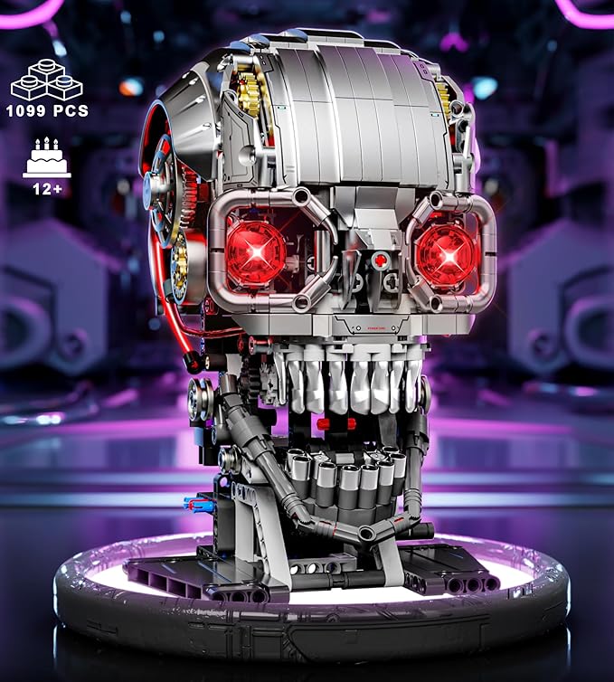 Mechanical Skull Building Set, Horror Ghost Zombie Skeleton Head Toy Home Decor - Image 2