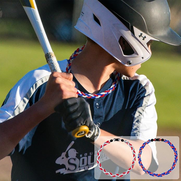 3 pcs Baseball Rope Necklaces, League Team Colors Braided Necklace, Baseball Team Gifts