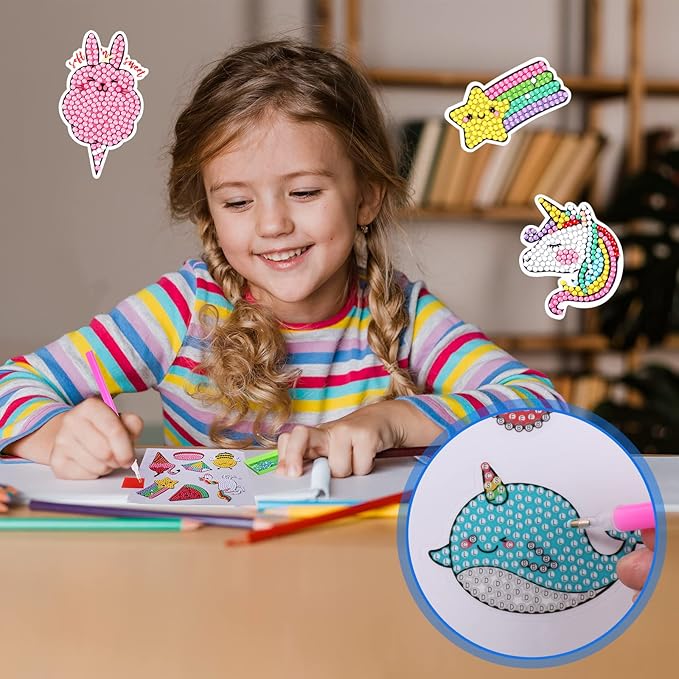 Cymbana 5D Painting Diamond Stickers Kits 25 Pcs Diamonds Dots Arts and Crafts - Image 7