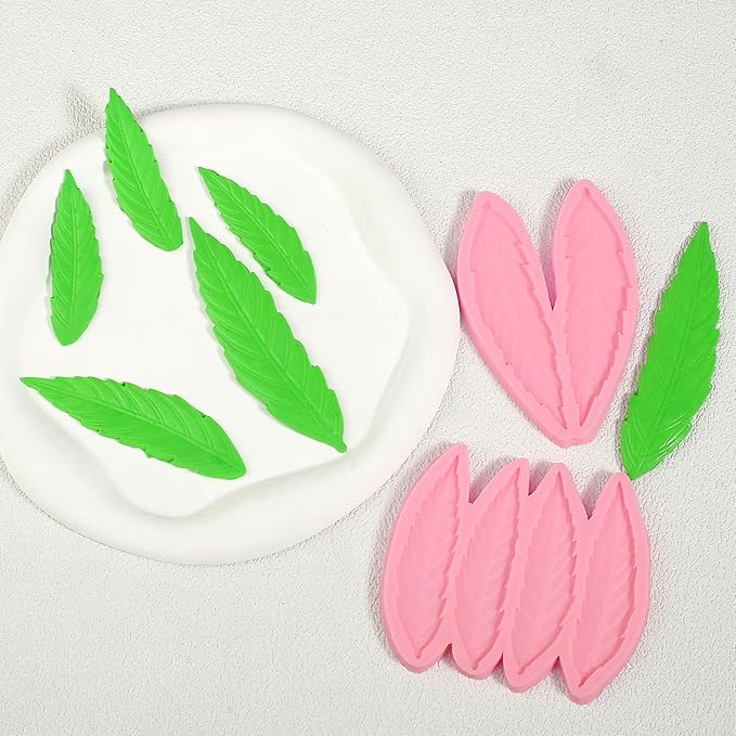 4 Pcs Fern Leaf Cake Decoration Fondant Molds, Flower Paste, DIY Resin Clay - Image 8