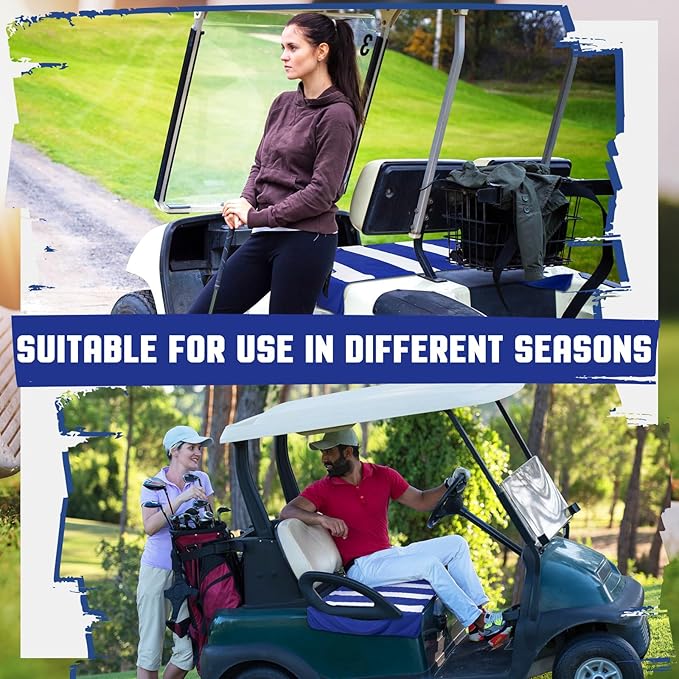 HunnmingRe 2 Pcs Microfiber Golf Cart Seat Cover American Flag Golf Blanket Portable Cushion Cover for Cart Independence Day Accessories