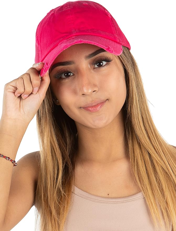Funky Junque Trucker Hat for Women – Distressed Low Profile Western Camo Baseball Cap with Mesh, Trendy and Adjustable Fit