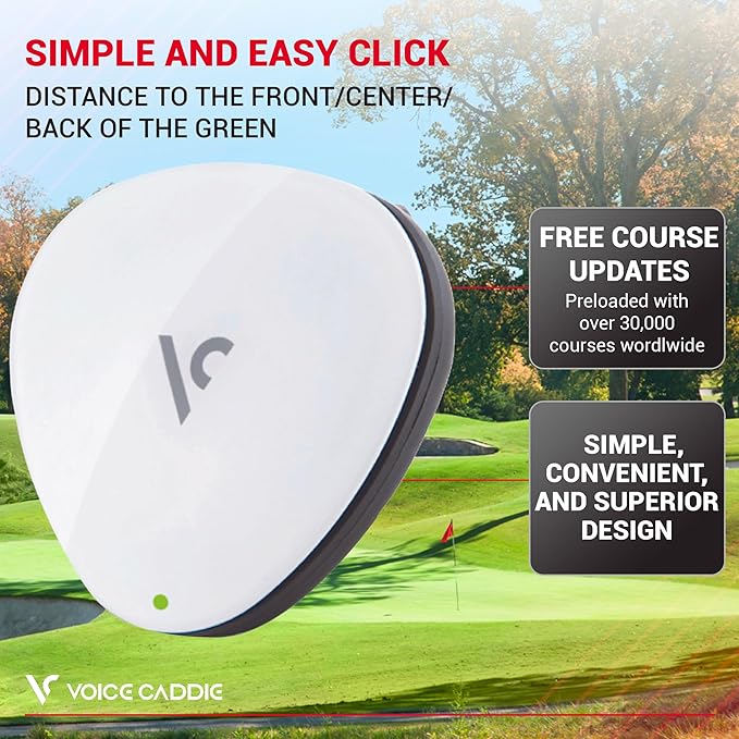 Voice Caddie VC300SE Golf GPS Rangefinder | Voice Output of Distance at Click of Button | Front, Middle, Back of Green Info | Over 40,000 Courses Worldwide | No Fees