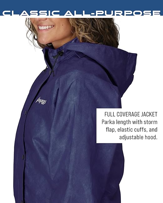 FROGG TOGGS Women's Classic All-Purpose Waterproof Breathable Rain Suit, Purple and Black, Small