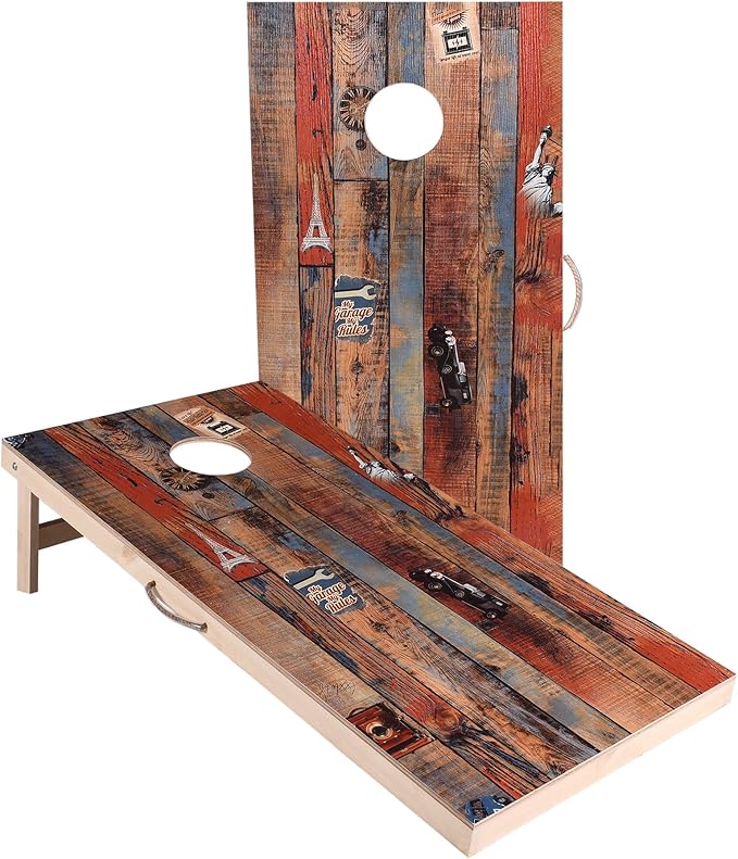 Solid Wood Vintage Cornhole Game Set, Two 4'x2'Cornhole Boards, 8 Cornhole Bags - Image 2
