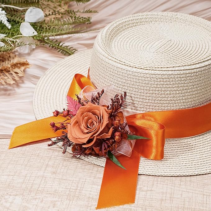 LaRibbons Orange Satin Ribbon 1 1/2 Inch 50 Yards Luxury Double Faced Russet - Image 2