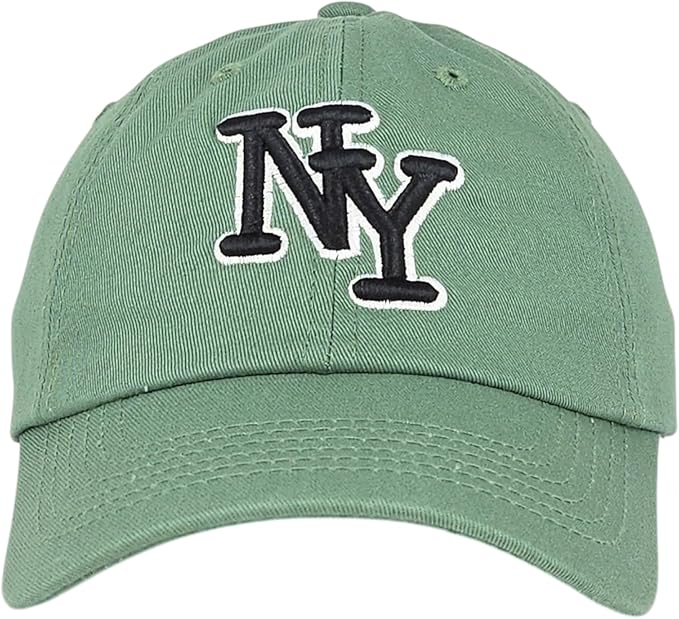NY 3D Embroidered Cotton Dad Hat – New York Baseball Cap, Adjustable Metal Buckle Strap, Unstructured Low-Profile Style