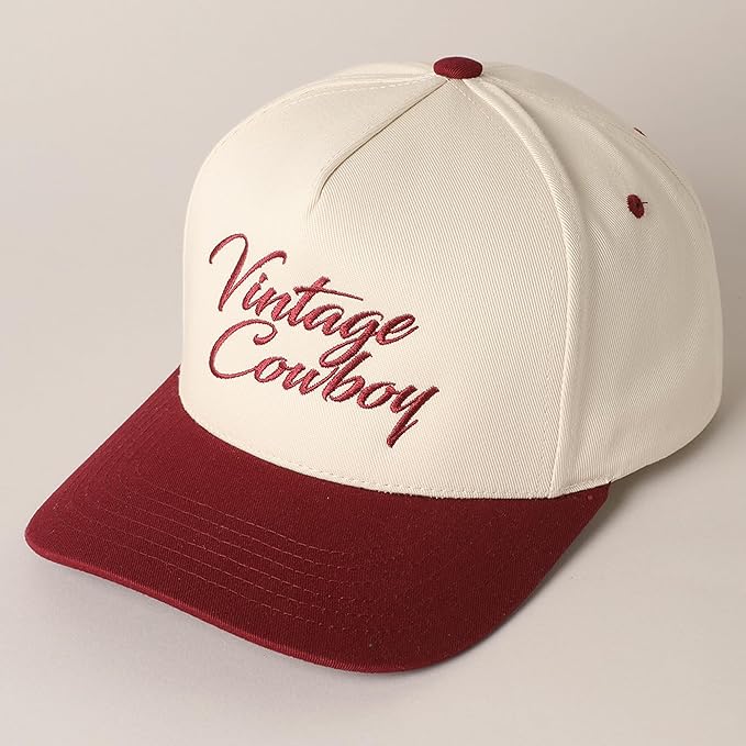 MIRMARU Two-Tone Vintage Canvas Trucker Hats for Men & Women, Adjustable Size Baseball Caps with Trendy Embroidered Design