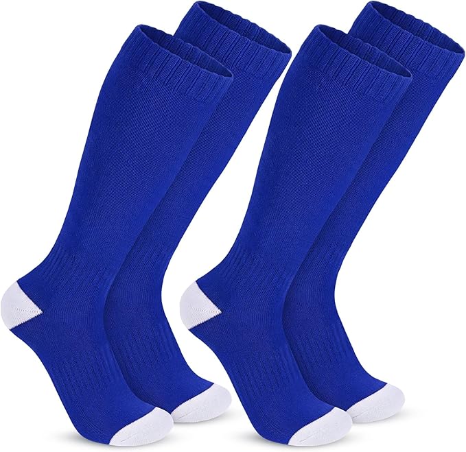Haysandy 2 Pairs Baseball Softball Socks Athletic Soccer Football Sports Socks Over the Calf for Adult Men Women