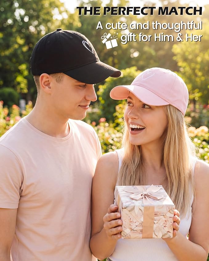 American Trends Womens Baseball Caps Cute Heart Dad Hat, Adjustable Cotton Unisex Cap for Workout, Golf & Everyday Wear