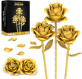 Gold Roses Flower Building Set by QIFUN