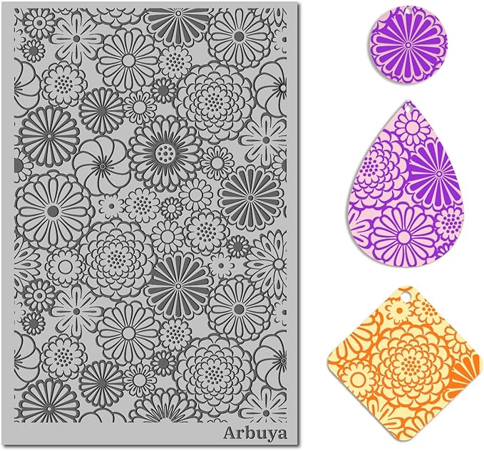 Arbuya Polymer Clay Blossom Flowers Texture Sheets by Arbuya