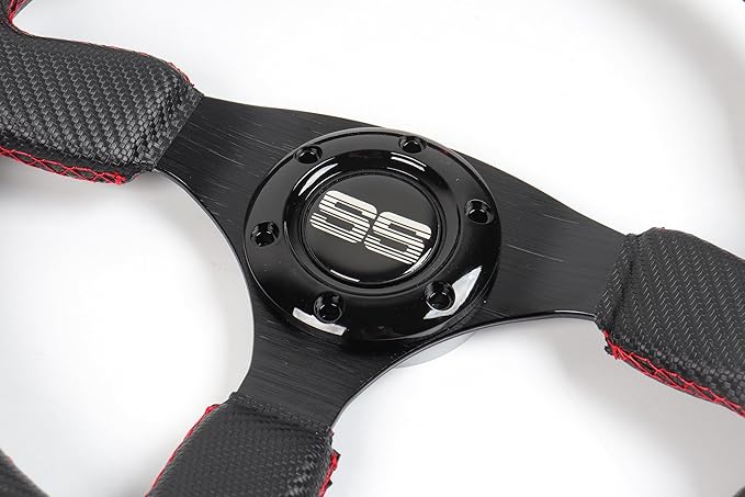 N2MU Golf Cart Steering Wheel 14 inch Universal for EZGO TXT RXV Club Car DS Precedent and Yamaha Black Red
