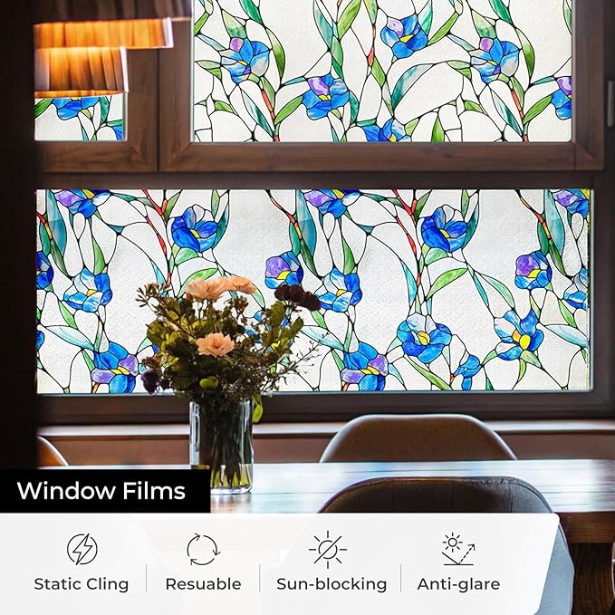 3D Stained Glass Window Film, Decorative Window Privacy Film - Image 2
