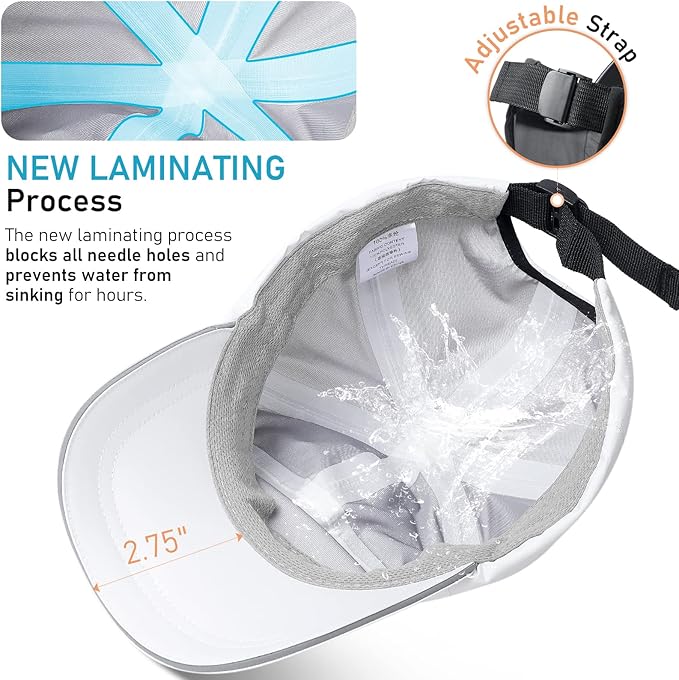 Mens Water-Resistant Baseball Cap Womens Rain Hat Foldable Outdoor Running Sun Fishing hat