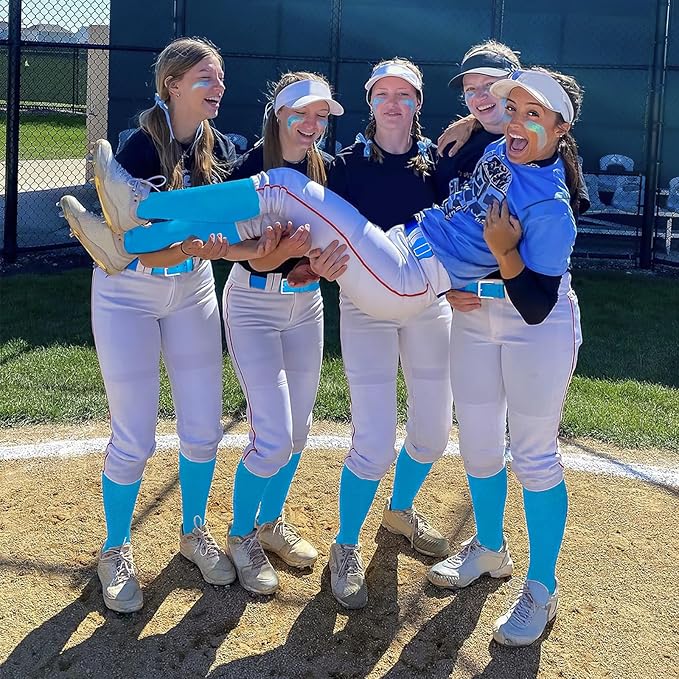 Baseball Socks and Belt Combo for Youth Adult - Softball Sock and Belt for Boys and Girls (2 Pairs of Socks & 1 Belt)