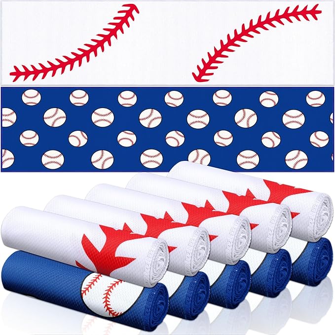 FuWeave 12 Pcs Sports Cooling Towels Baseball Basketball Softball Breathable Soccer Football Volleyball Microfiber Ice Towel Fast Drying for Party Favors Team Gift (Blue,40 x12 Inches)