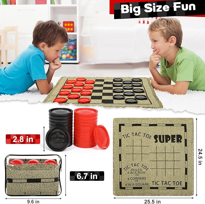 Giant Checkers Game Set - Image 6