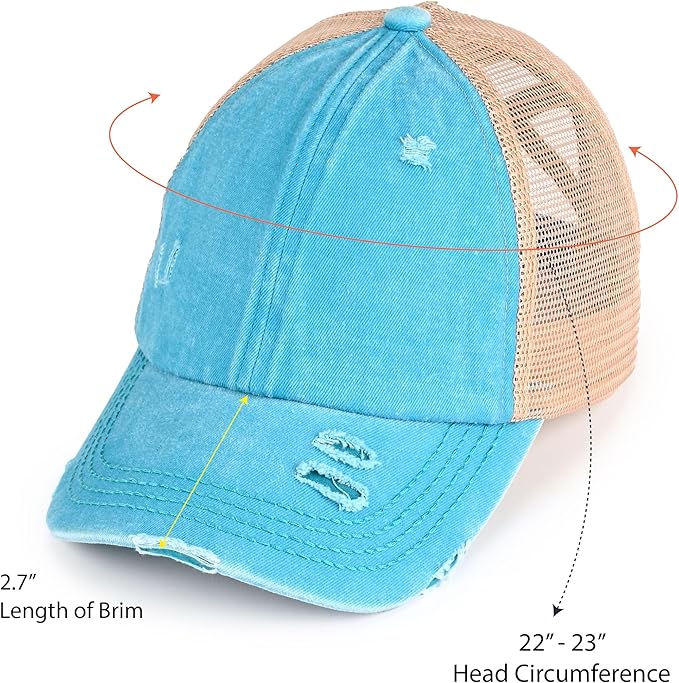 C.C Ponycap Messy High Bun Ponytail Adjustable Glitter Mesh Trucker Baseball Cap