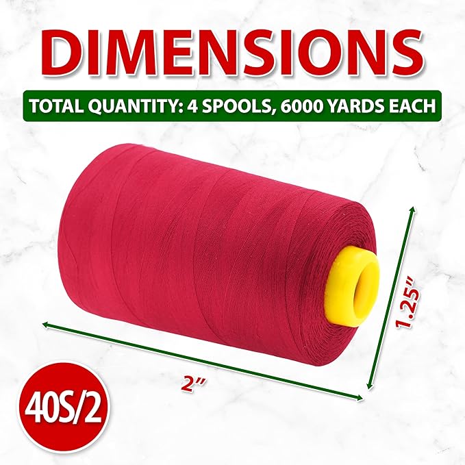 Mandala Crafts 4 Pack of Serger Threads Cones Spools - Image 4
