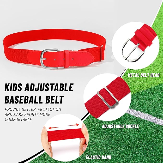 ZXOLDZX Youth Baseball Softball Socks and Belt Combo Set Adjustable Baseball Belt for Boys Girls(2Pairs of Socks with 1 Belt)
