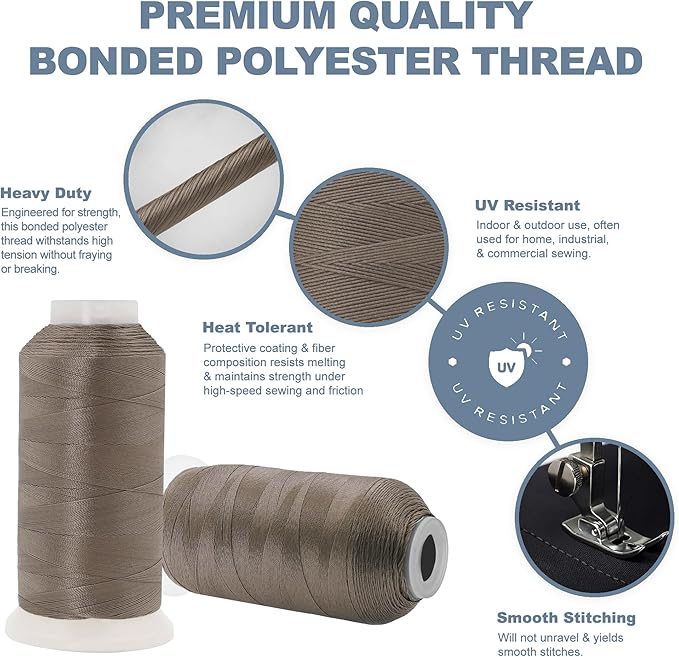 Mandala Crafts Taupe Heavy Duty Thread - Image 3