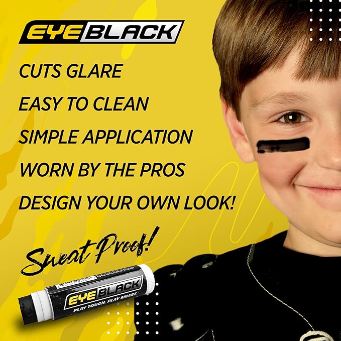 EyeBlack BattlePaint – Bright Colored Under Eye Black Grease for Pro Athletes and Super Fans – Baseball, Softball, Football – 2 Sticks
